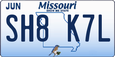 MO license plate SH8K7L