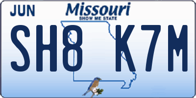 MO license plate SH8K7M