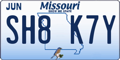 MO license plate SH8K7Y