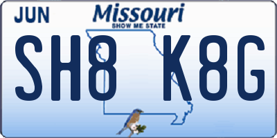 MO license plate SH8K8G