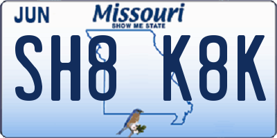 MO license plate SH8K8K