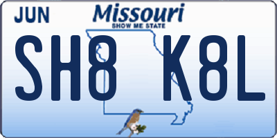 MO license plate SH8K8L