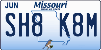MO license plate SH8K8M
