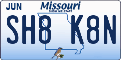 MO license plate SH8K8N