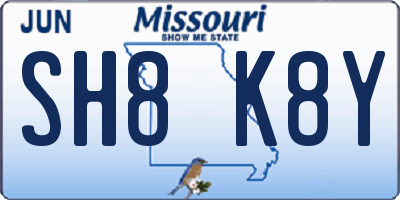 MO license plate SH8K8Y