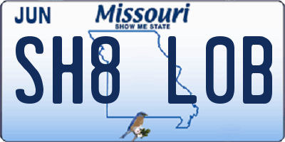 MO license plate SH8L0B
