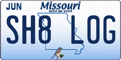 MO license plate SH8L0G