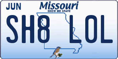 MO license plate SH8L0L