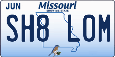 MO license plate SH8L0M