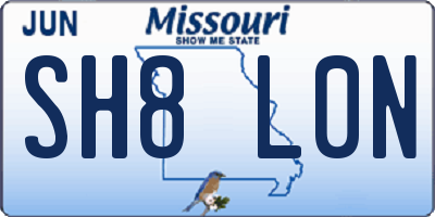 MO license plate SH8L0N