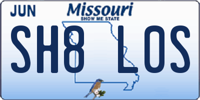 MO license plate SH8L0S