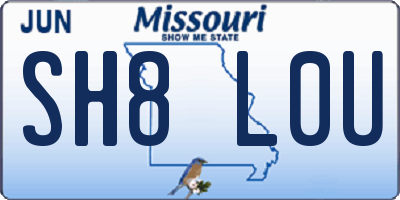 MO license plate SH8L0U