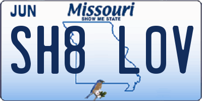 MO license plate SH8L0V