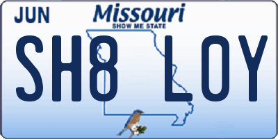 MO license plate SH8L0Y