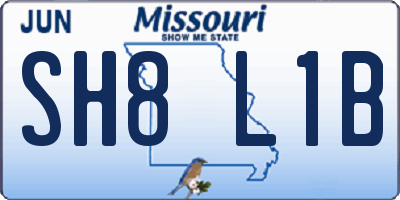 MO license plate SH8L1B