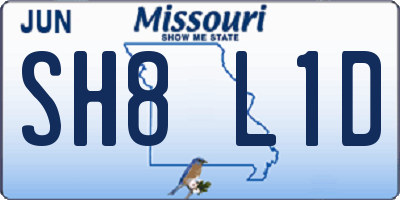 MO license plate SH8L1D