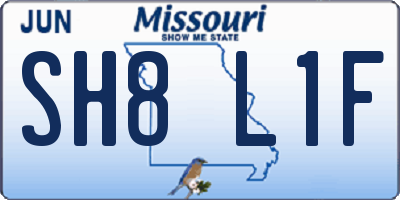 MO license plate SH8L1F