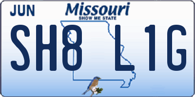 MO license plate SH8L1G