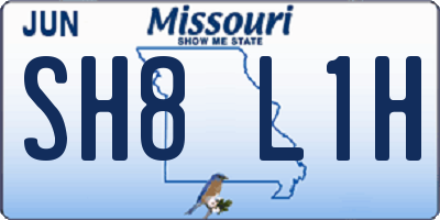 MO license plate SH8L1H
