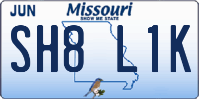 MO license plate SH8L1K