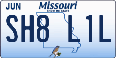 MO license plate SH8L1L