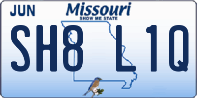 MO license plate SH8L1Q