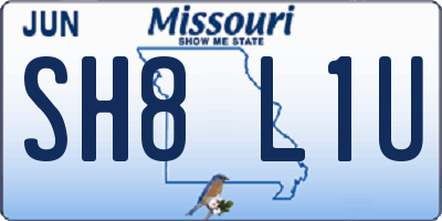 MO license plate SH8L1U