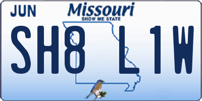 MO license plate SH8L1W