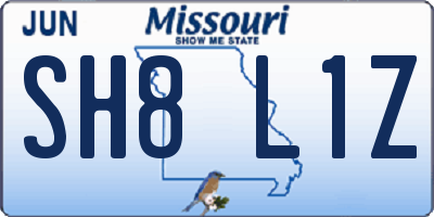 MO license plate SH8L1Z