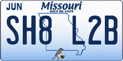 MO license plate SH8L2B