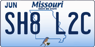 MO license plate SH8L2C