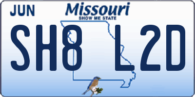 MO license plate SH8L2D