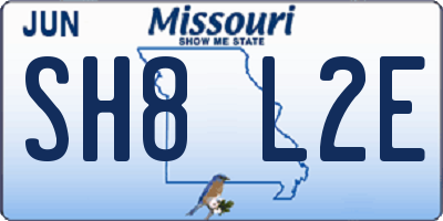 MO license plate SH8L2E