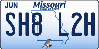 MO license plate SH8L2H