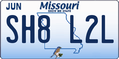 MO license plate SH8L2L