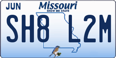 MO license plate SH8L2M