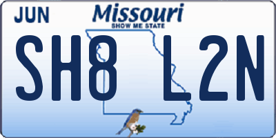 MO license plate SH8L2N