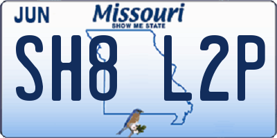 MO license plate SH8L2P