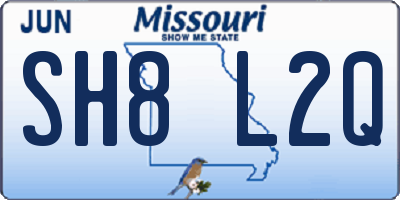 MO license plate SH8L2Q