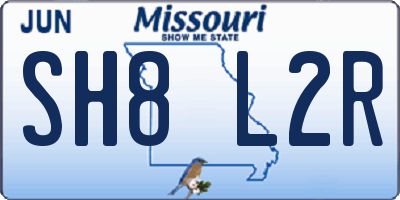 MO license plate SH8L2R