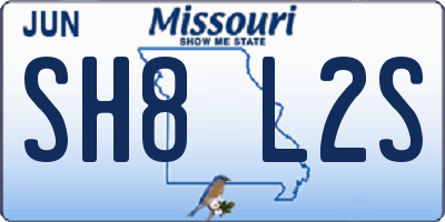 MO license plate SH8L2S