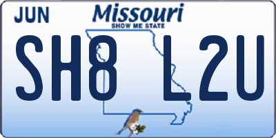 MO license plate SH8L2U
