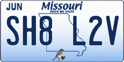 MO license plate SH8L2V