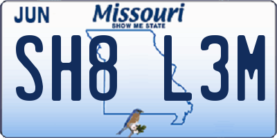MO license plate SH8L3M