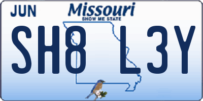 MO license plate SH8L3Y