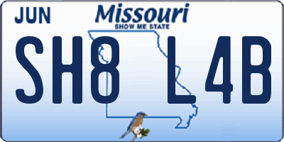 MO license plate SH8L4B