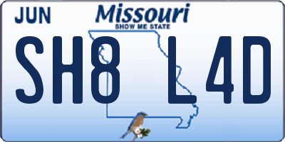 MO license plate SH8L4D