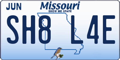 MO license plate SH8L4E