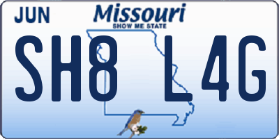 MO license plate SH8L4G