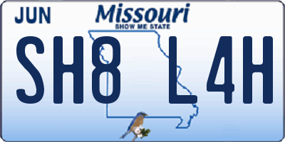 MO license plate SH8L4H